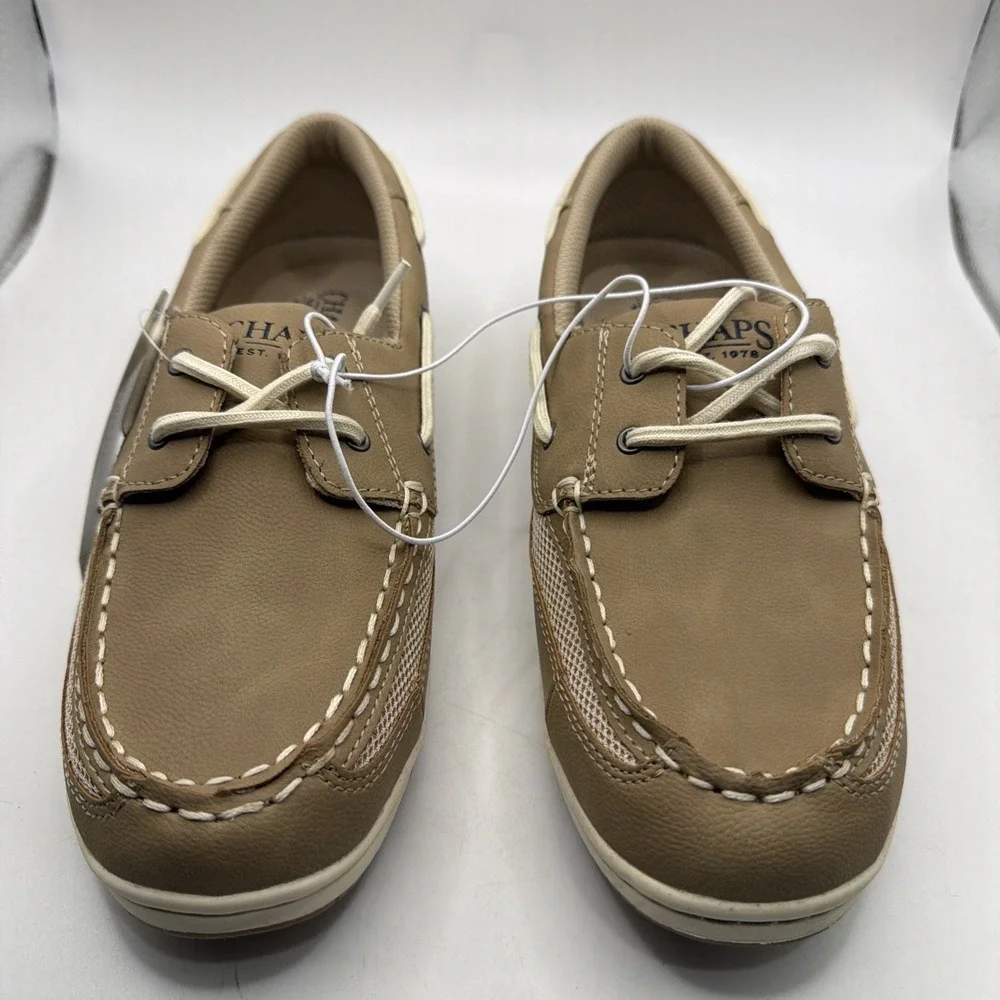 Chaps Women's Boat Shoes Tan Memory Foam Water-Repellant Flexible Outsole - 7.5